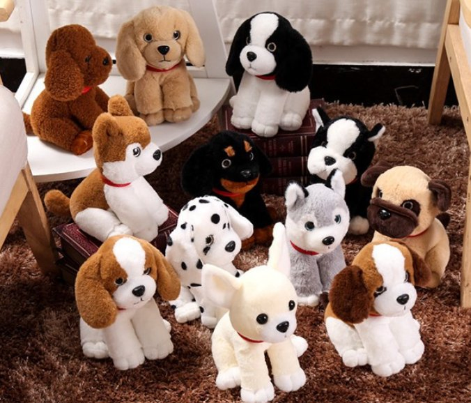 Juguetes de peluche personalizados de perro cachorro eléctrico musical que camina y ladra
