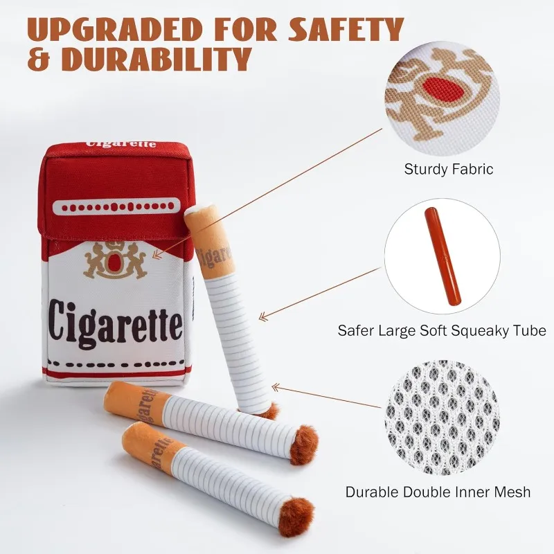 Caja de cigarrillos de peluche para perros