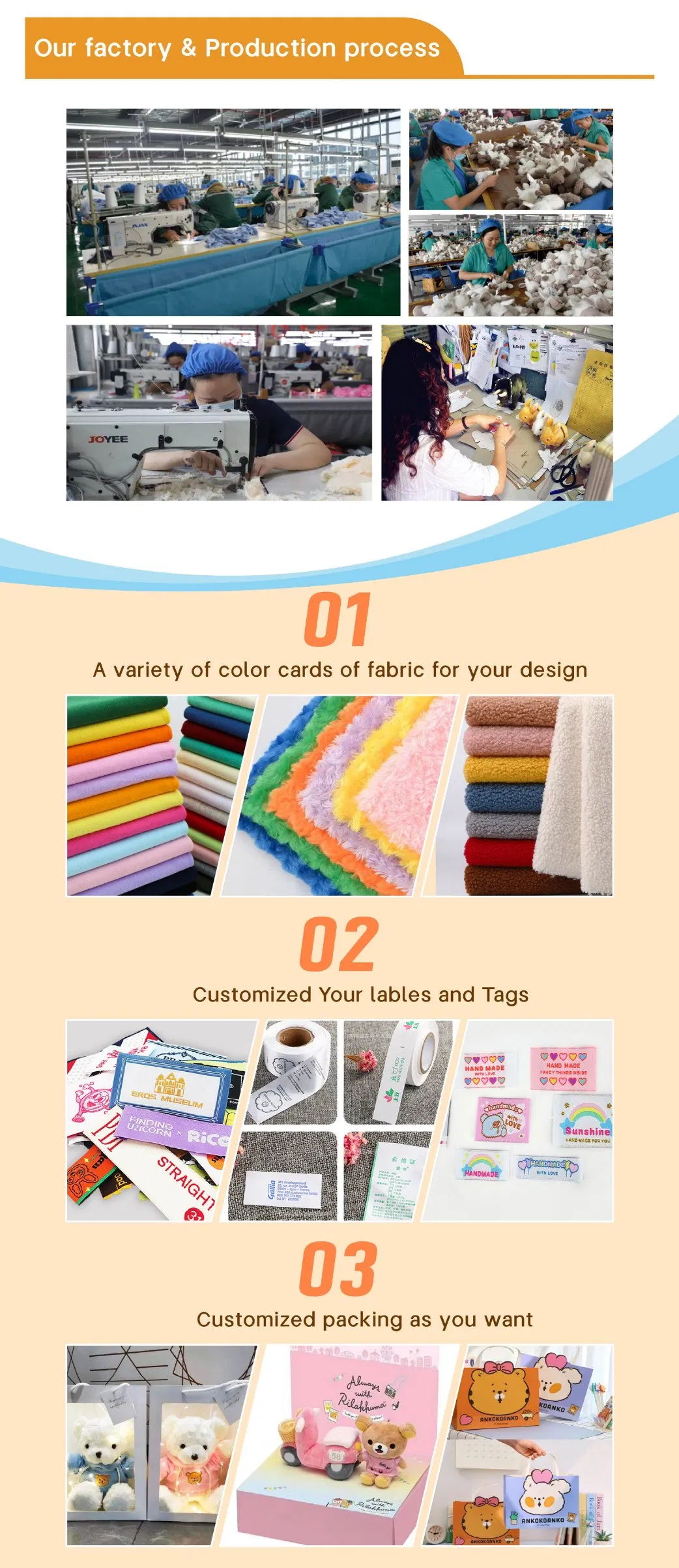 Variedad de ositos y juguetes de peluche para niños