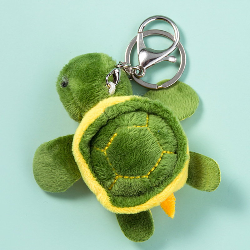 Juguete de peluche mini tortuga de dibujos animados al por mayor, muñeca llavero colgante
