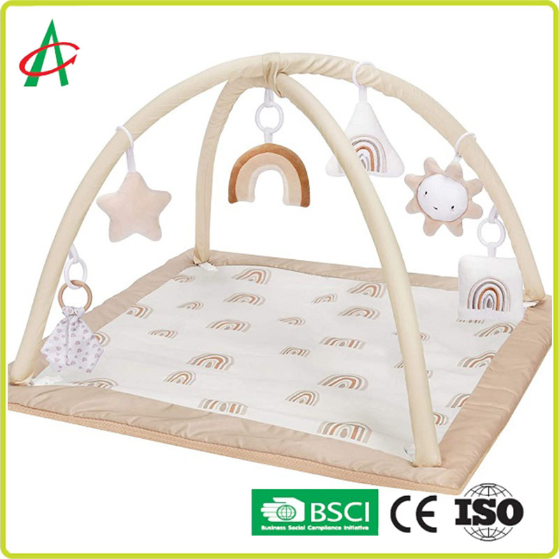 Alfombra de Juego de Actividad para Bebés Lavable con 6 Conjunto de Juguetes de Peluche Mini