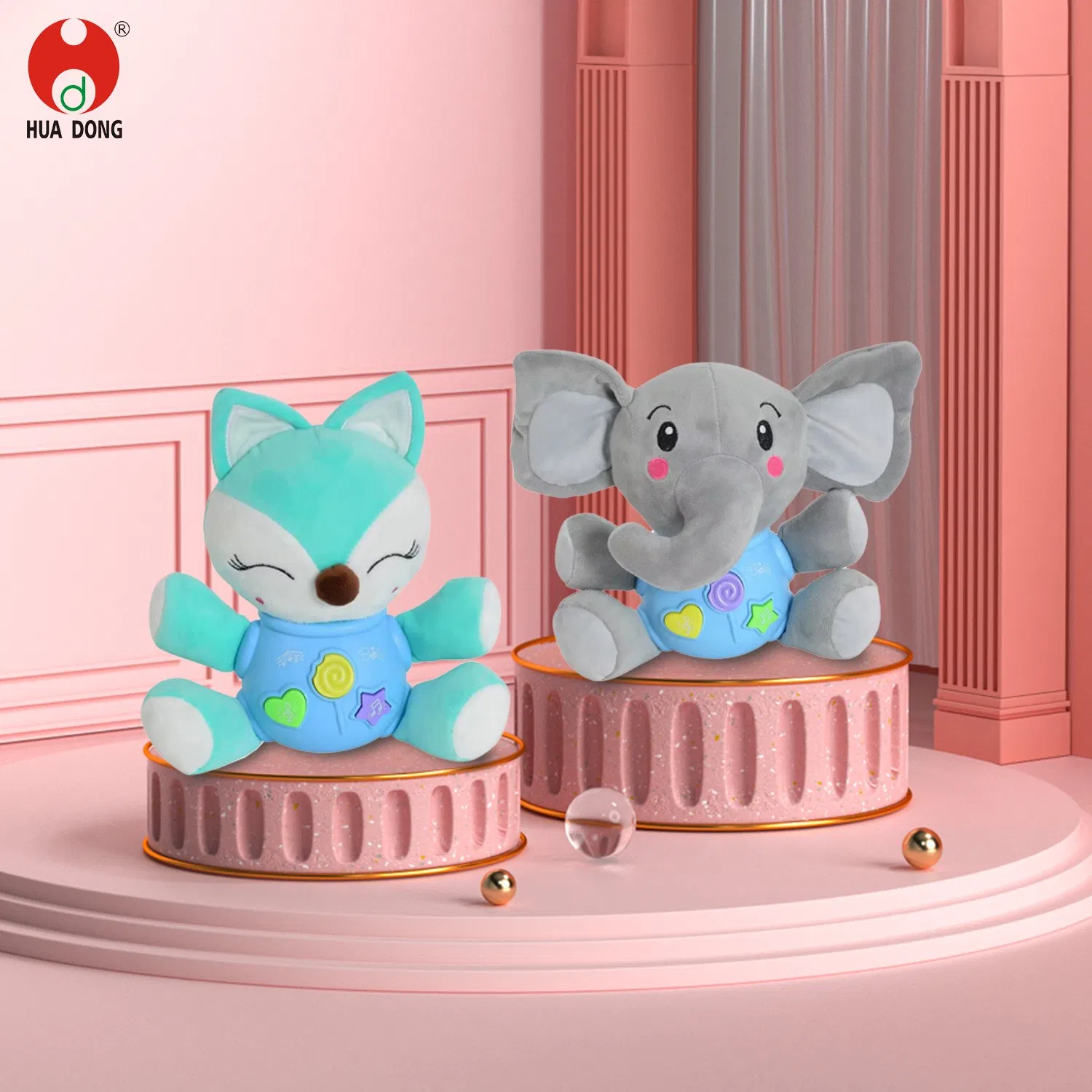 Venta directa al por mayor de fábrica Juguete de peluche forma de zorro Juguetes para bebés Juguete atractivo para bebés Juguete de relajación y confort Juguete musical eléctrico para bebés