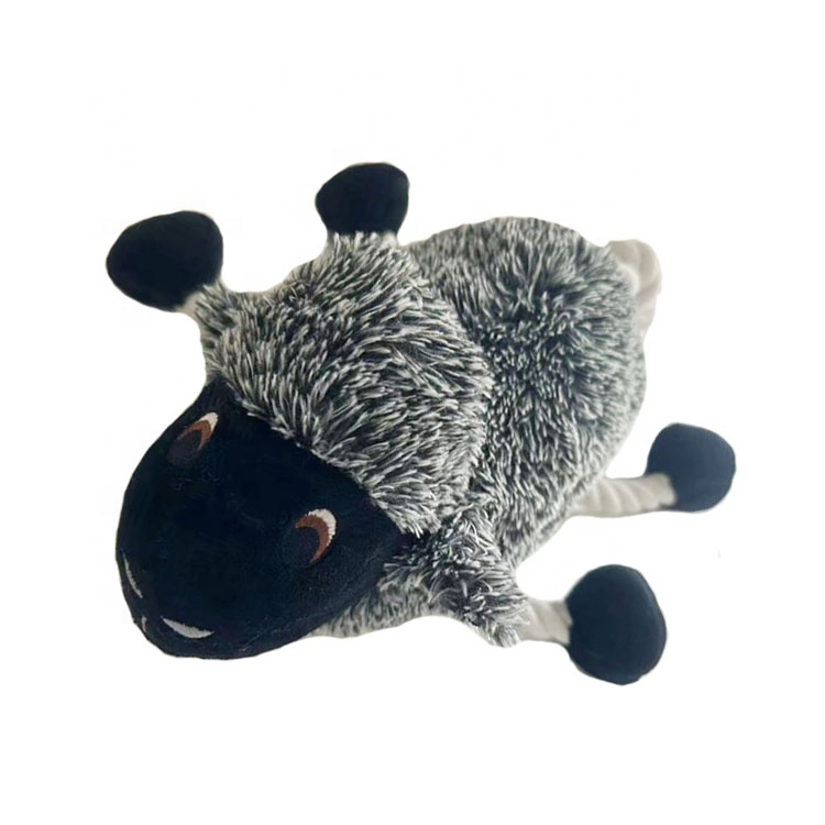 Juguete de perro de peluche de oveja encantadora con cuerda, chirriante, para cachorros de razas medianas y grandes