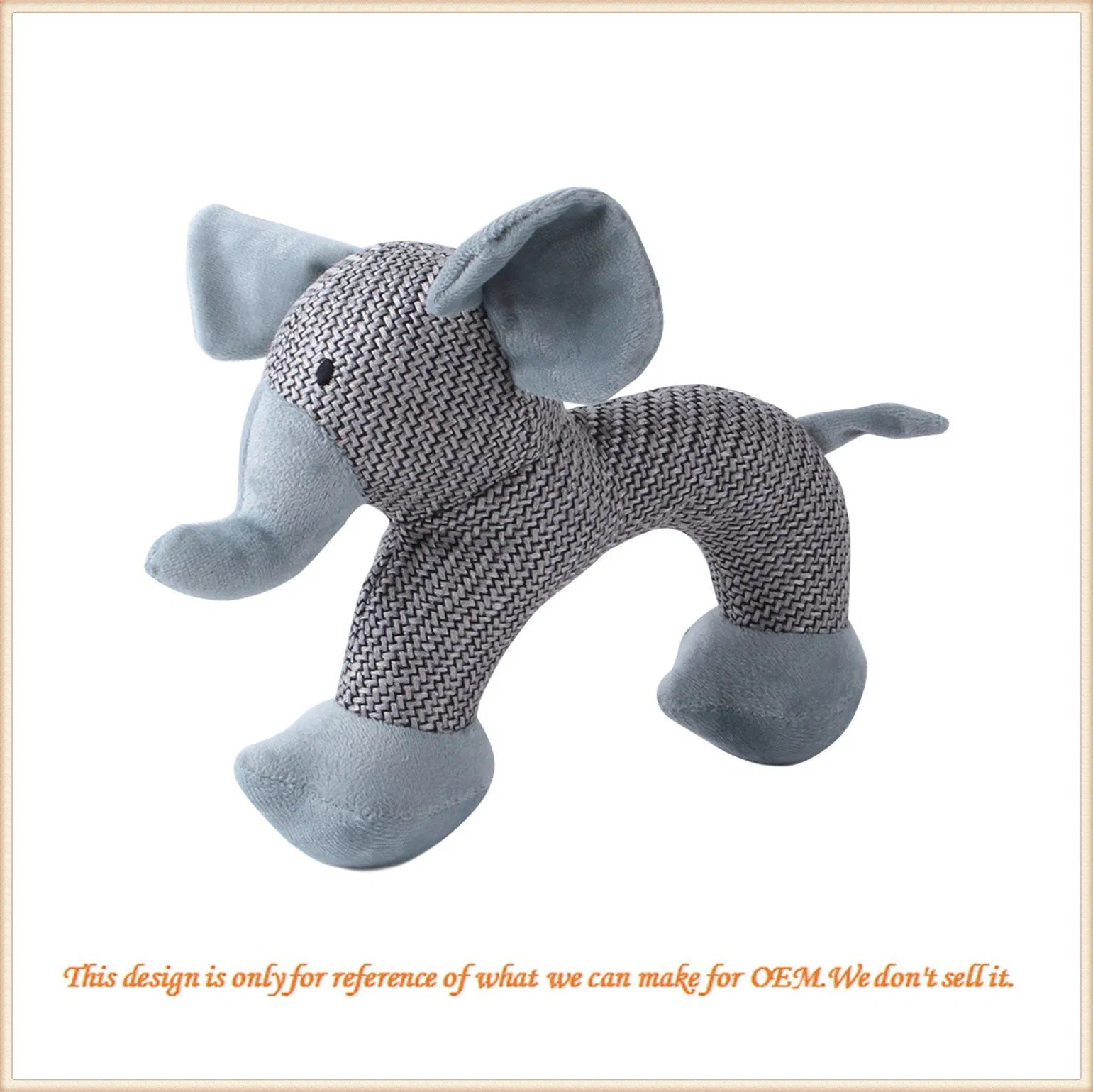 Juguete de masticar de felpa personalizada para mascotas, suave, con forma de animal de dibujos animados y sonido para perros