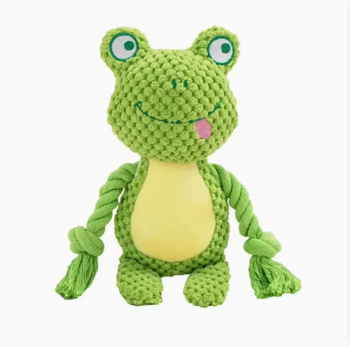 Juguetes de masticar de felpa ecológicos para perros con squeaker y cuerda