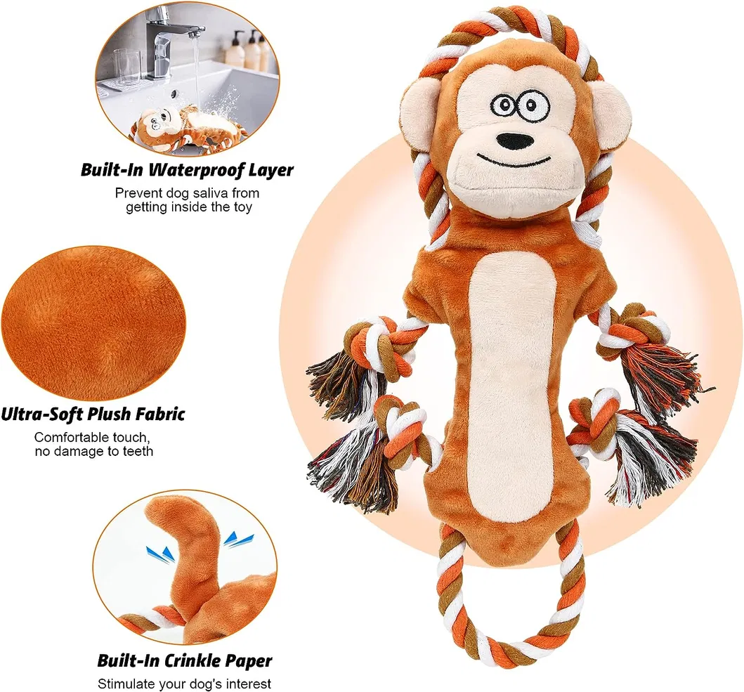 Juguete de peluche para perros grandes y agresivos, juguetes para perros indestructibles con sonido