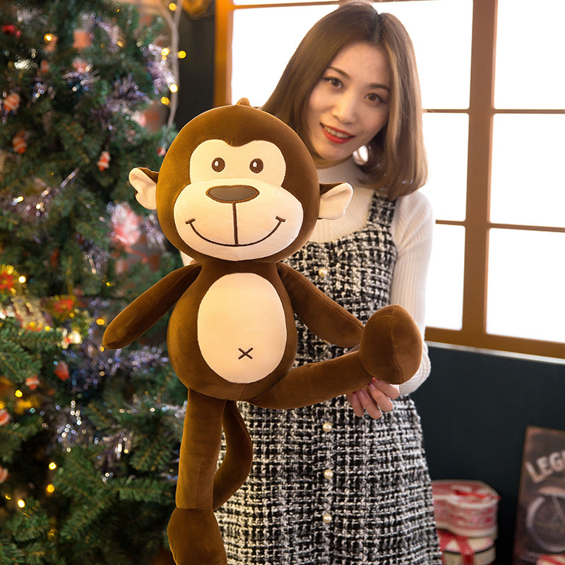 Precio mayorista de peluches personalizados diseño a medida, muñecos de animales súper suaves, juguetes grandes y lindos, simulación de dibujos animados, peluche realista de mono, fábrica