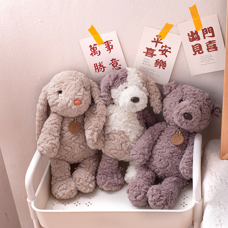 Precio mayorista de peluches personalizados diseño a medida animales suaves y abrazables muñecos de peluche conejito oso perro oveja juguetes para niños fábrica