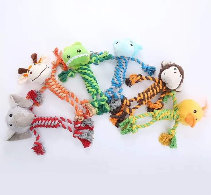 Juguetes para mascotas en forma de animal, juguetes de peluche para perros, juguetes de masticar, nudos de cuerda, juguete de peluche para mascotas