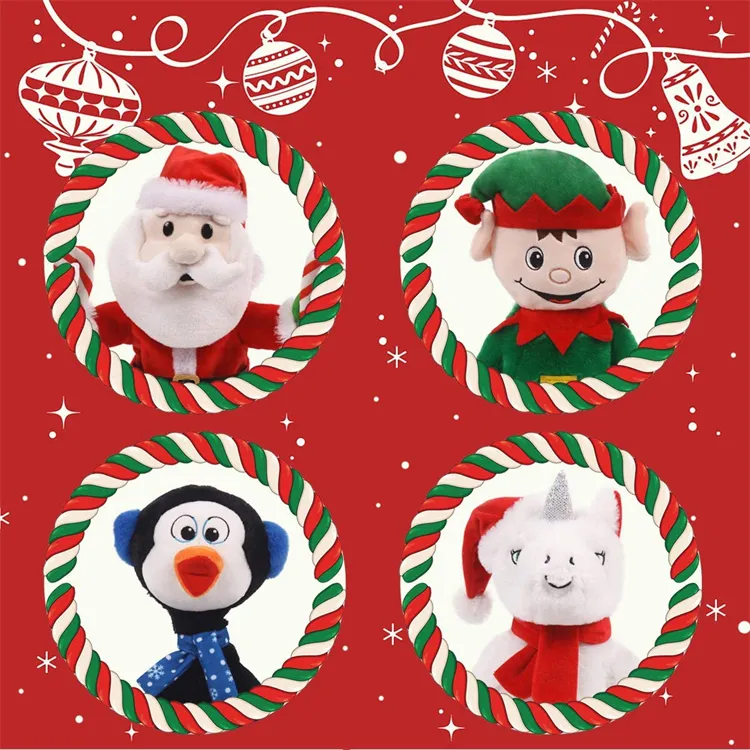 Navidad LED Papá Noel 14inches Animado Eléctrico de Peluche Juguetes Musicales de Regalo