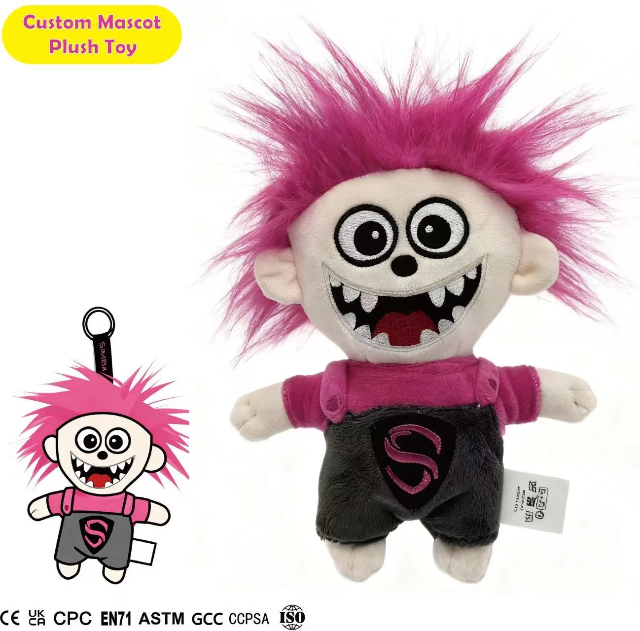 OEM ODM Juguete de peluche suave personalizado de alta calidad llavero mascota