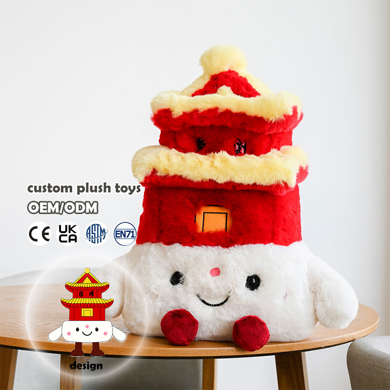 Fabricante de Juguetes de Peluche Personalizados Diseña Tu Propia Marca de Juguetes Blandos Juguete de Edificio de Peluche Almohada de Peluche