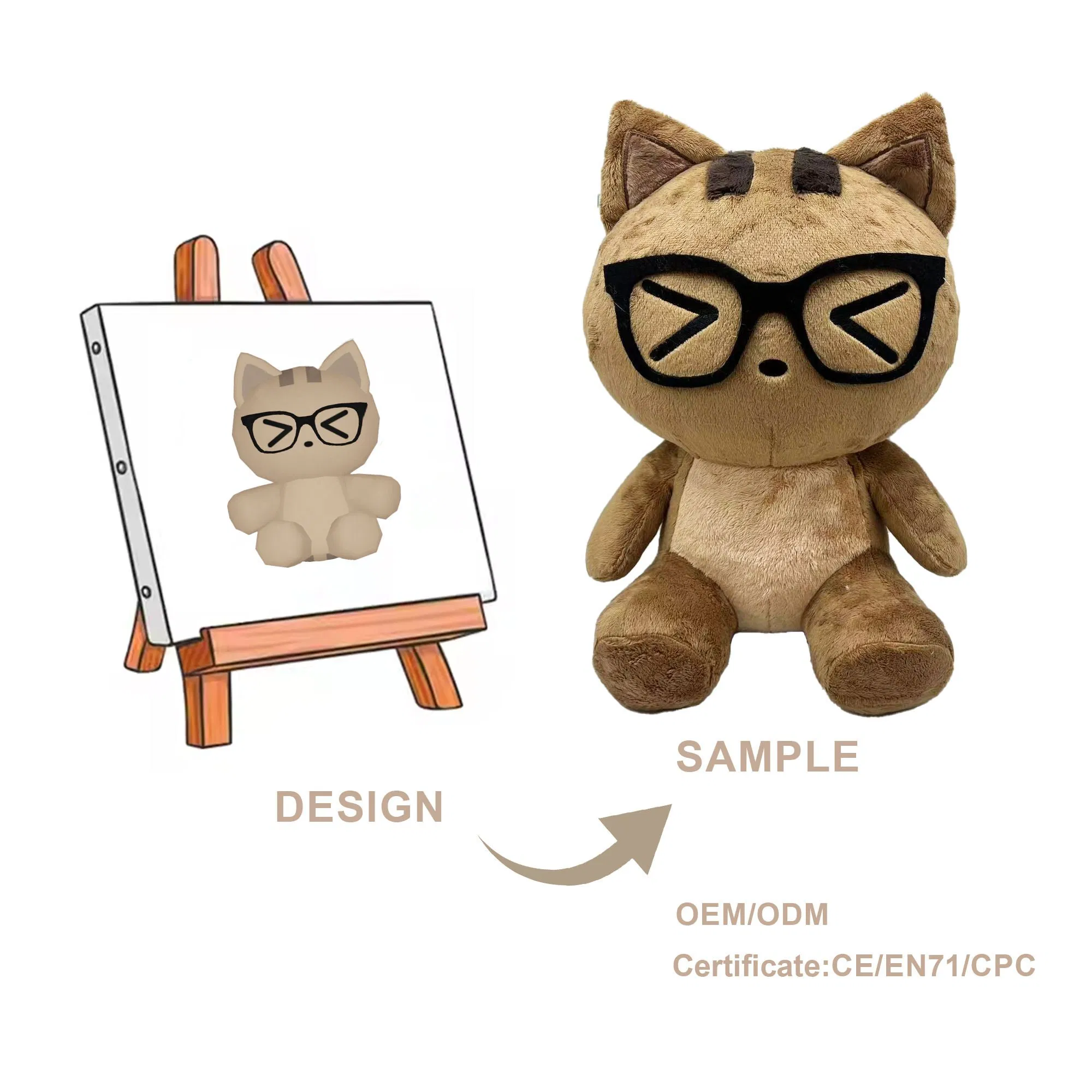 Proveedor ODM de juguetes de peluche personalizados de alta calidad con un bajo pedido mínimo. Diseña tus propias formas, colores y materiales únicos para animales de peluche