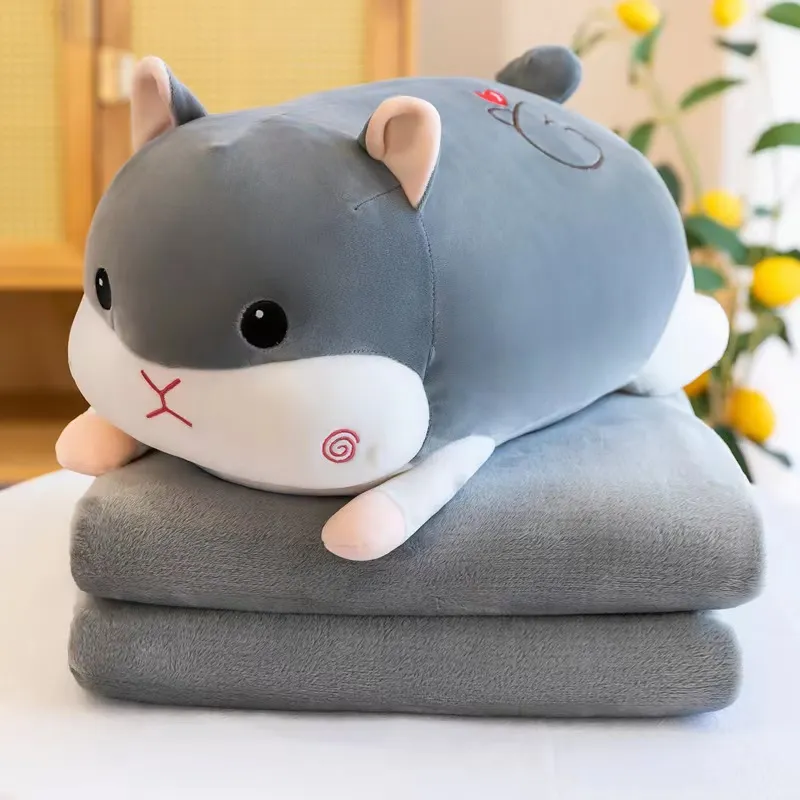 Almohada de diseño de hámster de manta juguetes de felpa caliente regalo personaje de dibujos animados