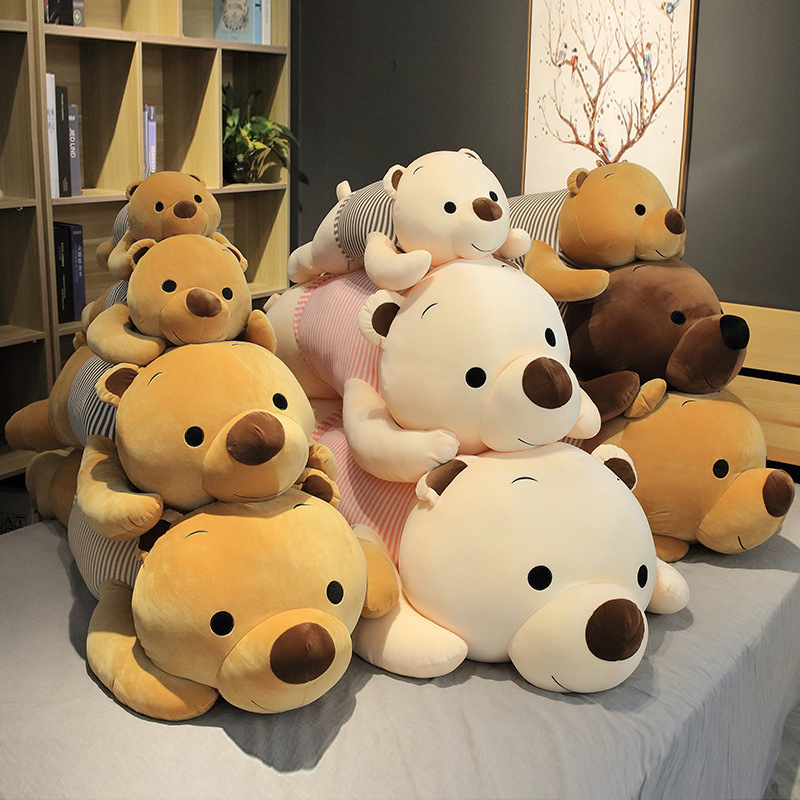 Precio mayorista cojín de sofá personalizado diseño a medida súper suave juguetes de peluche rellenos lindos ositos de peluche marrones grandes almohadas para dormir fábrica