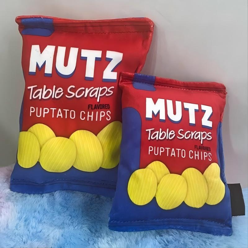 Juguete de masticar de peluche en forma de bolsa de papas fritas, alivio del aburrimiento interactivo