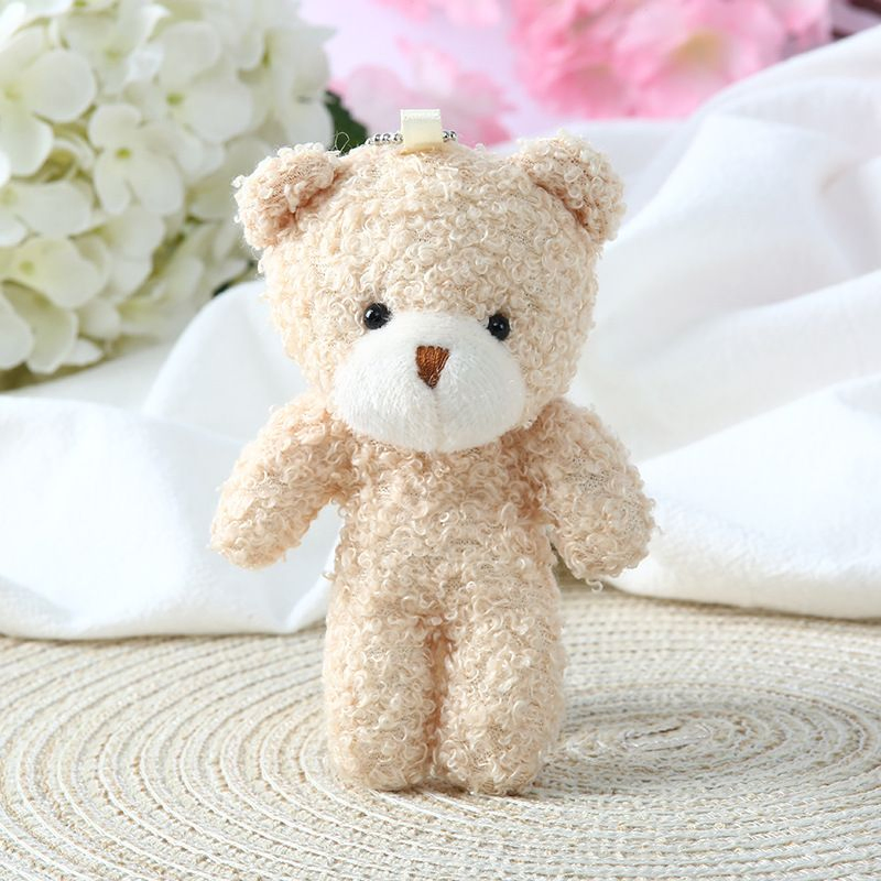 Llave personalizada de precio mayorista, colgante de bolso, diseño personalizado, juguetes súper suaves 12cm, pequeño mini oso de peluche blanco, lindo y encantador, fábrica de peluches de dibujos animados