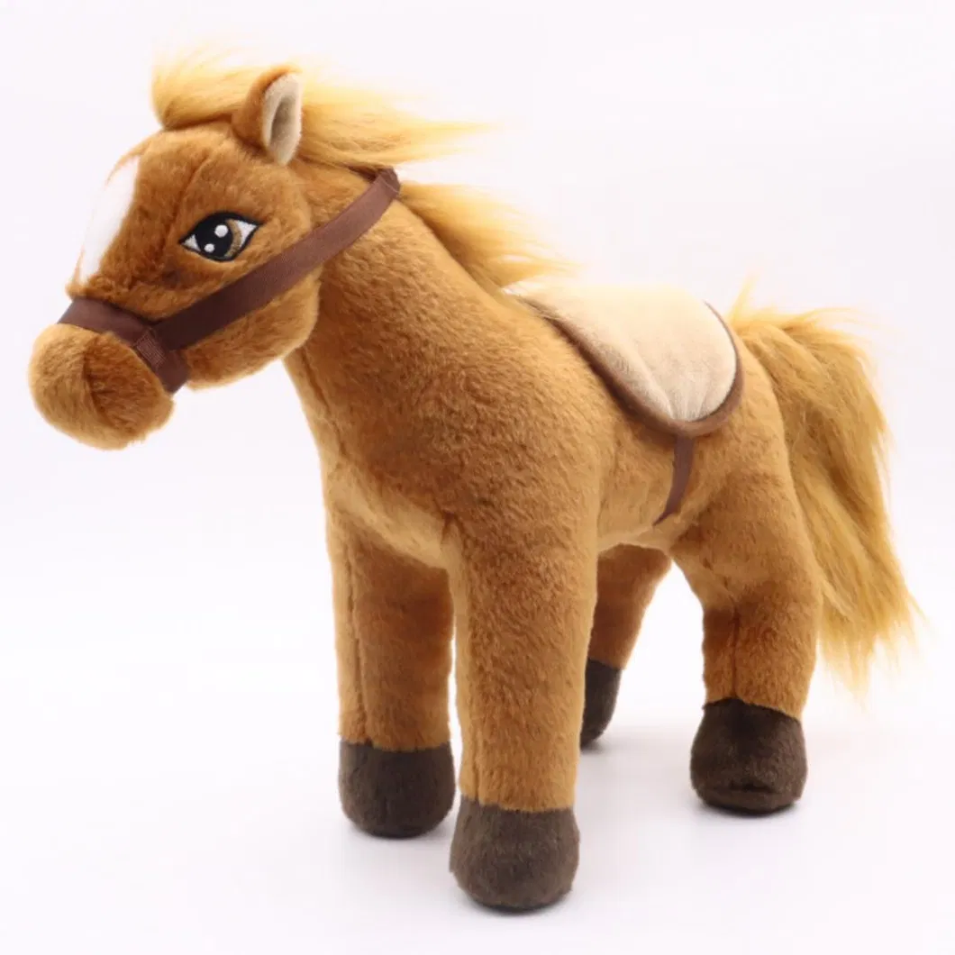 Juguete de peluche suave de caballo pony de pie al por mayor para niños