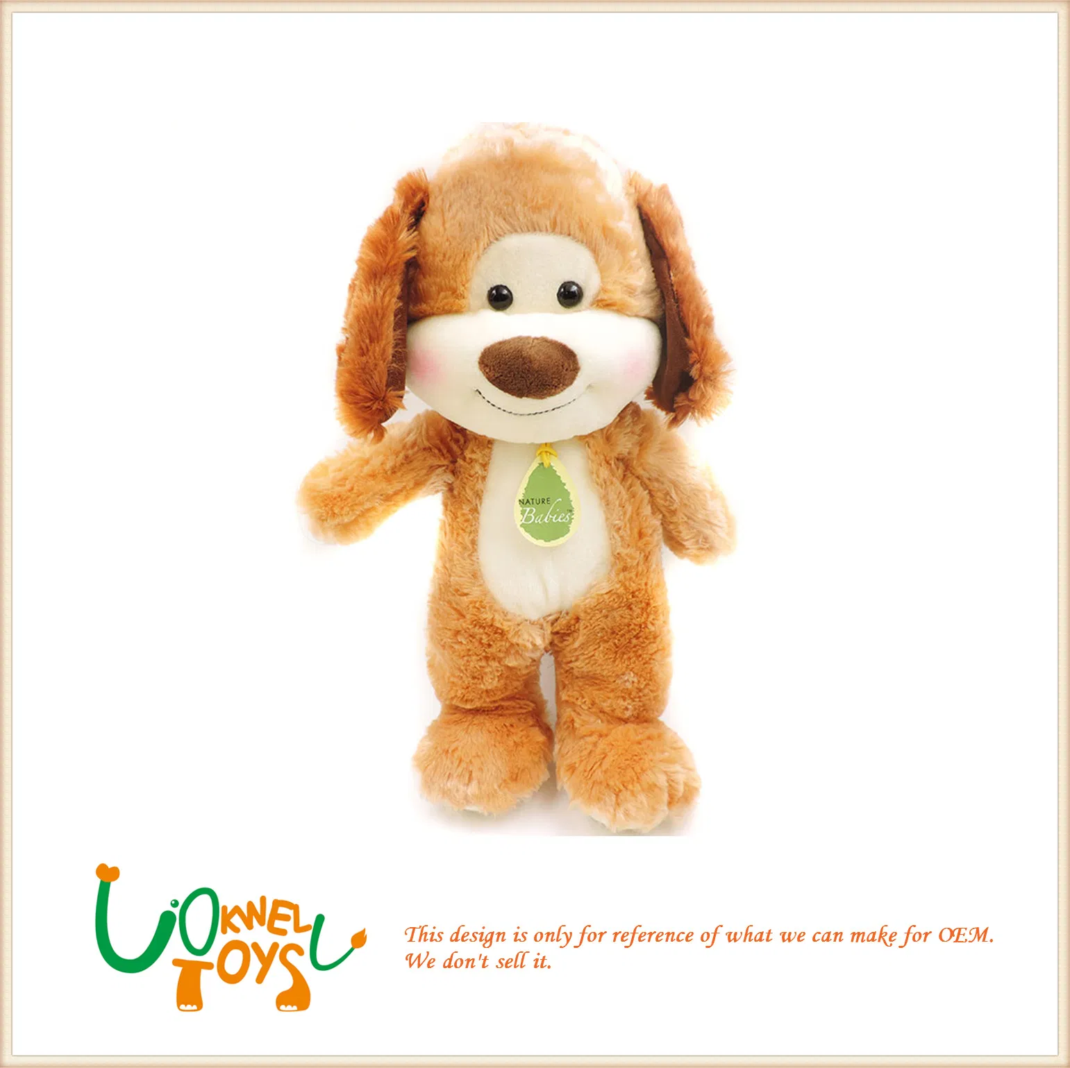 Juguete de peluche de perro cachorro personalizado al por mayor, súper lindo, con orejas grandes