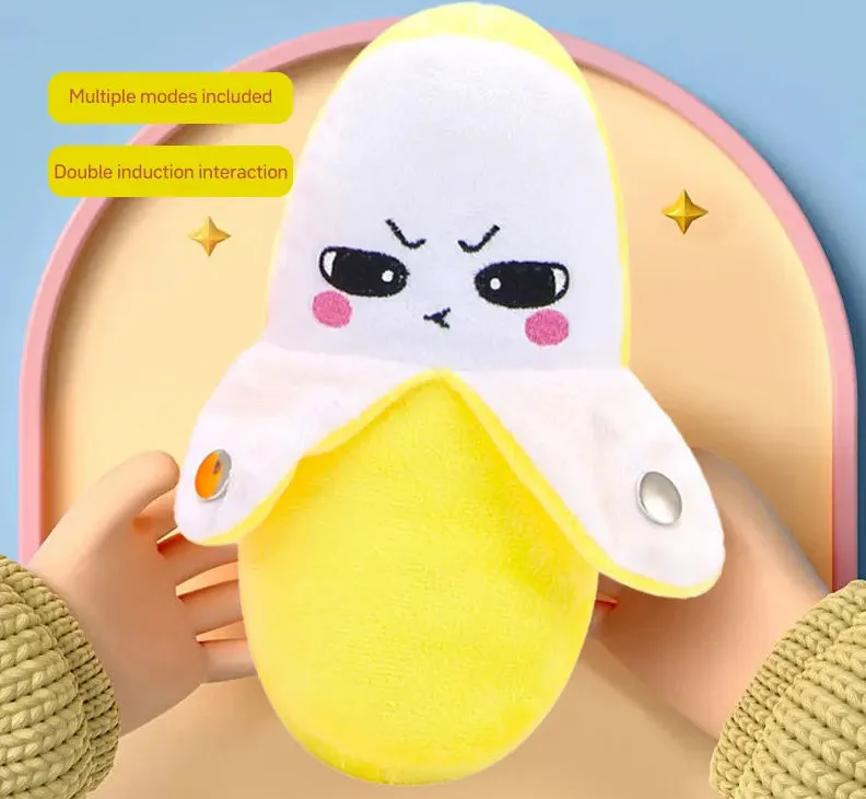 Juguetes de peluche de plátano musicales educativos para bebés