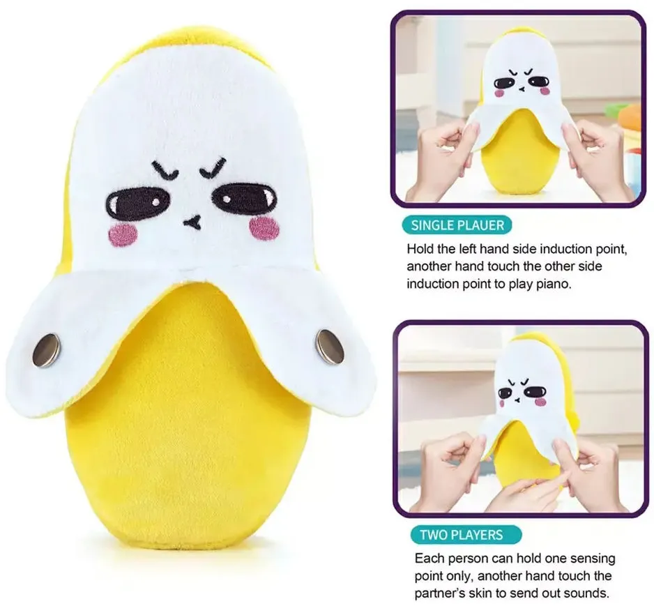 Juguetes de peluche de plátano musicales educativos para bebés