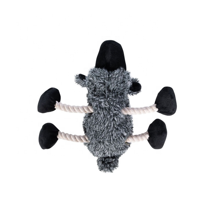 Juguete de perro de peluche de oveja encantadora con cuerda, chirriante, para cachorros de razas medianas y grandes