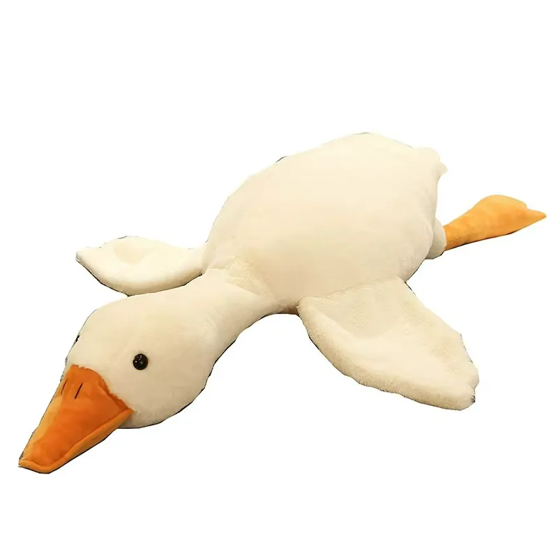 Juguete de peluche ganso blanco grande para niños y niñas, juguete super suave con forro de malla de pato, regalo de cumpleaños, muñeca para dormir y alivio del estrés