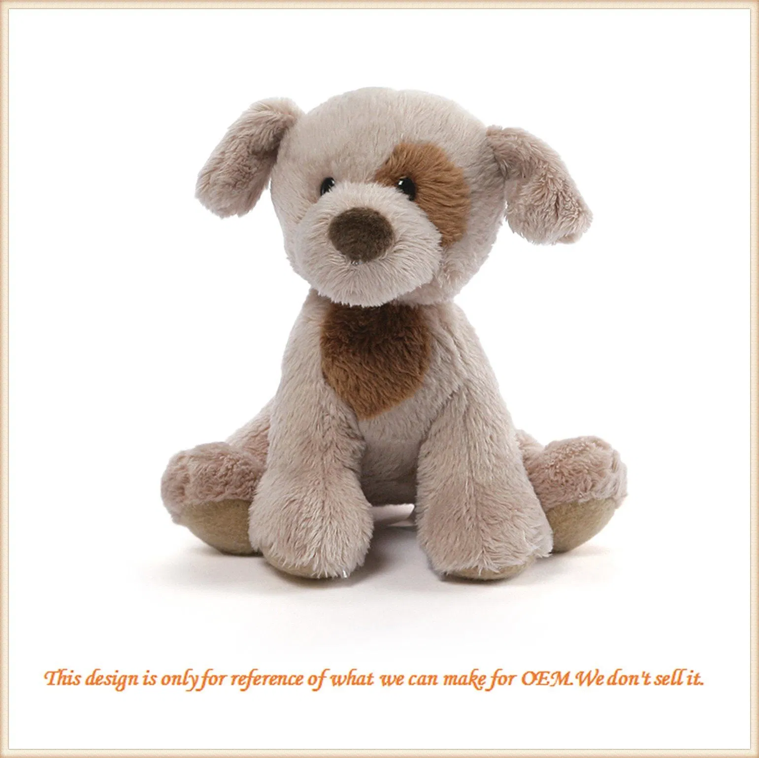 Juguete de peluche de perro cachorro personalizado al por mayor, súper lindo, con orejas grandes