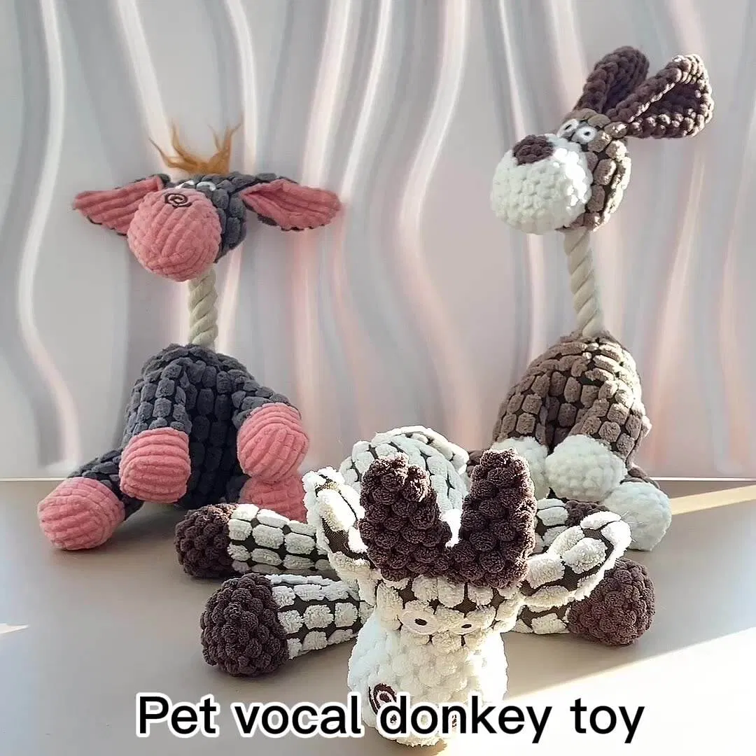 Juguete interactivo de peluche en forma de animal popular con sonido para masticar perros