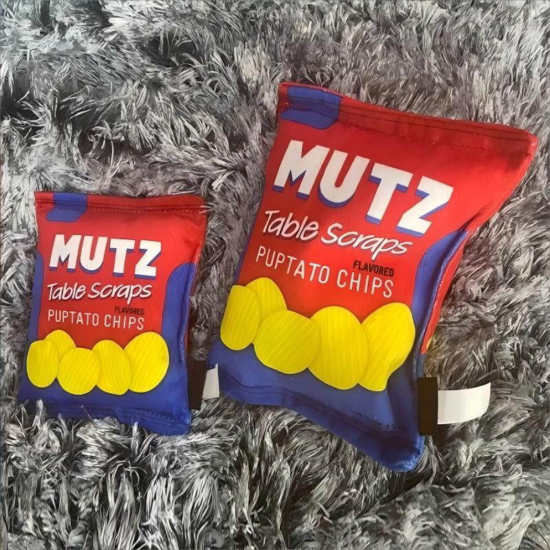 Juguete de masticar de peluche en forma de bolsa de papas fritas, alivio del aburrimiento interactivo