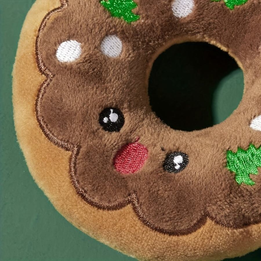 2025 Juguetes para perros ecológicos de tamaño mediano para Navidad, juguetes de peluche que hacen sonido, donas de dibujos animados, astas y juguetes de algodón para mascotas