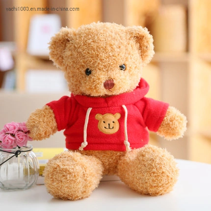 Juguete de peluche animal kawaii personalizado al por mayor con sudadera, osos promocionales