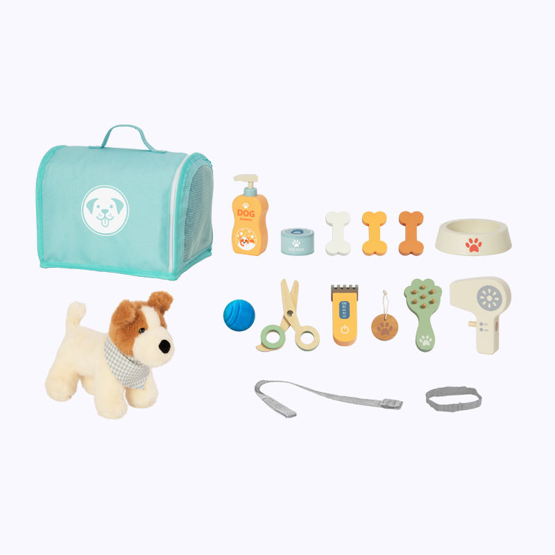 Conjunto de Cuidado de Mascotas de Madera y Peluche Montessori Juguetes Educativos Tempranos para Niños