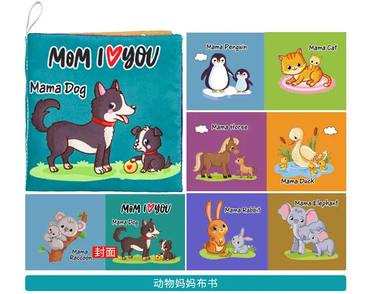 Libro de tela interactivo de animales del bosque para bebés