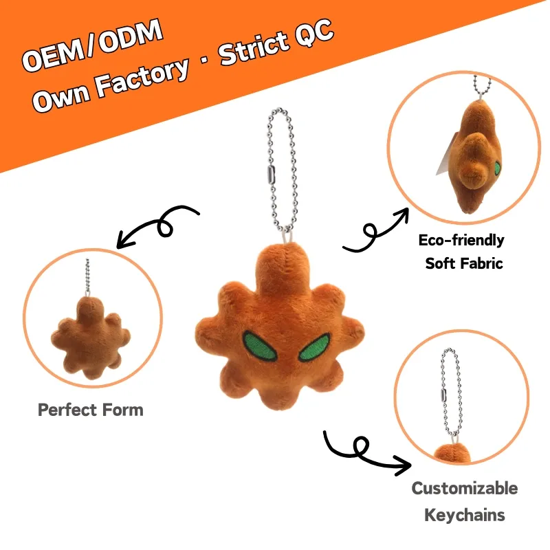 Fabricante de diseño personalizado de llaveros de felpa mini juguete de felpa proveedor OEM
