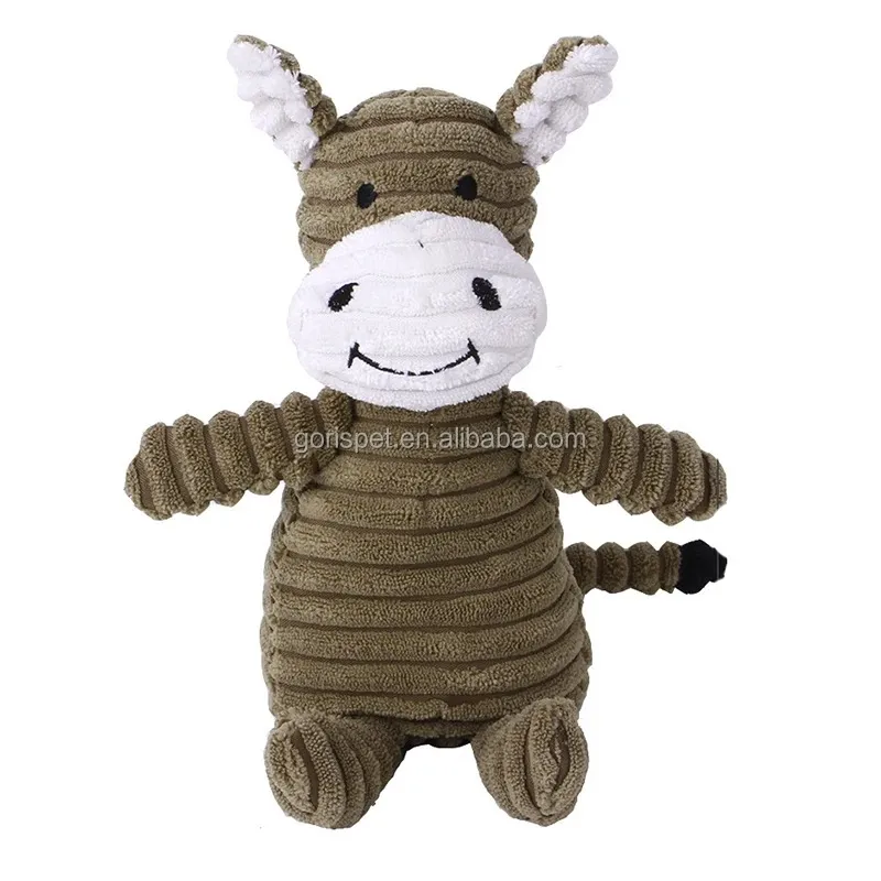 Juguete de masticar de lujo para perros, indestructible, interactivo, de peluche con sonido, juguete divertido en forma de animal para la limpieza dental