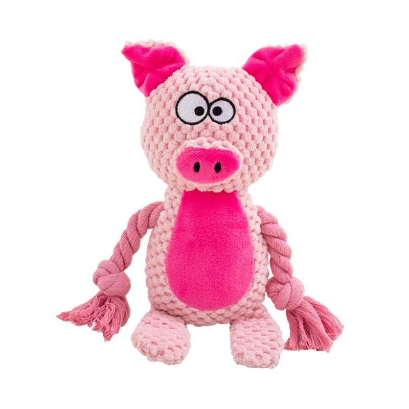 Juguete de peluche chirriante para perros con cuerda, juguete interactivo para masticar y aliviar la dentición