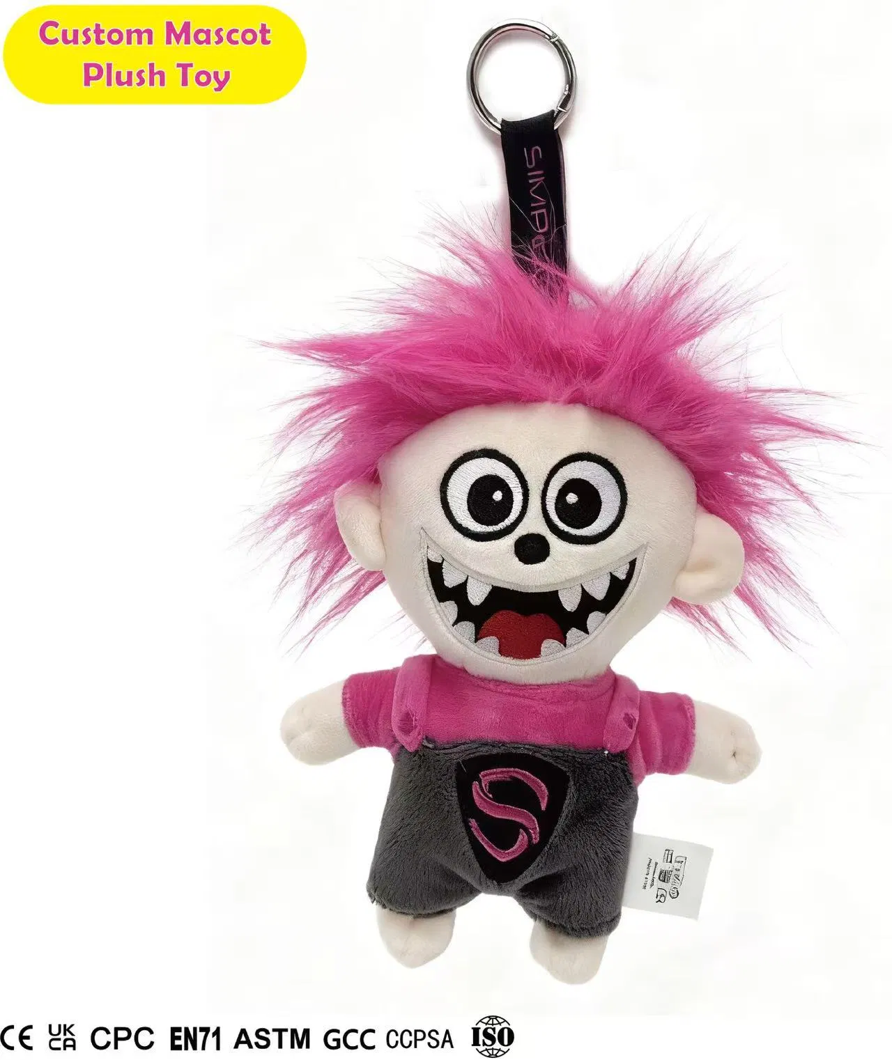 OEM ODM Juguete de peluche suave personalizado de alta calidad llavero mascota