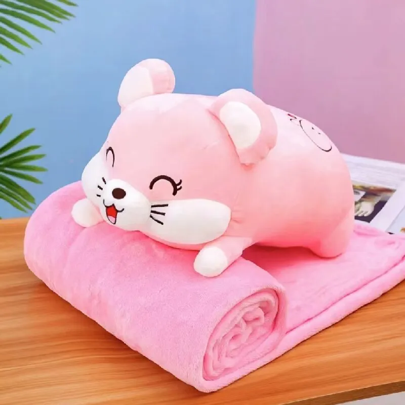 Almohada de diseño de hámster de manta juguetes de felpa caliente regalo personaje de dibujos animados