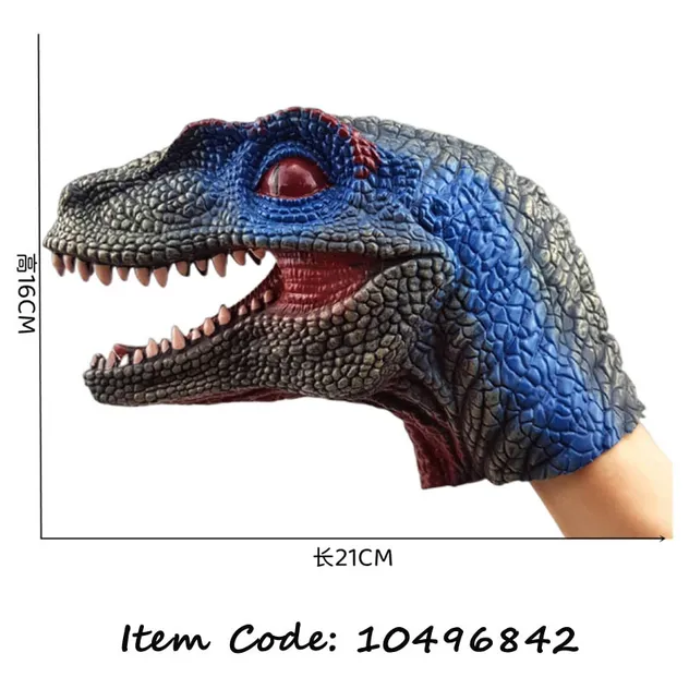 Marioneta de mano de dinosaurio de goma suave