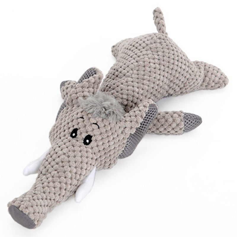 Juguete de perro indestructible de forma de animal, suave, chirriante, para masticar y jugar