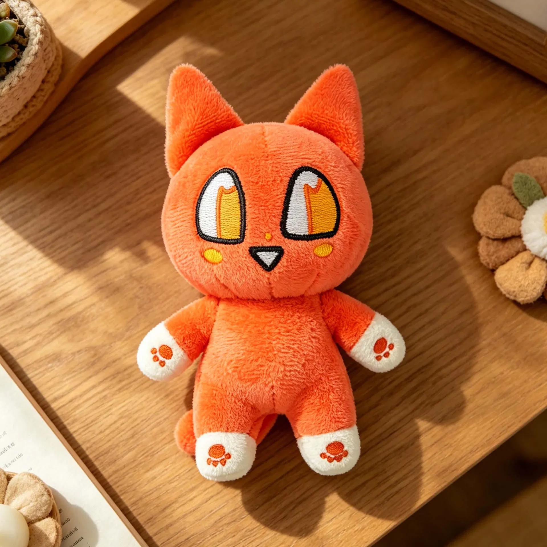 Llave de gato naranja lindo personalizada regalo decoración de bolsa para chicas mini juguete de peluche