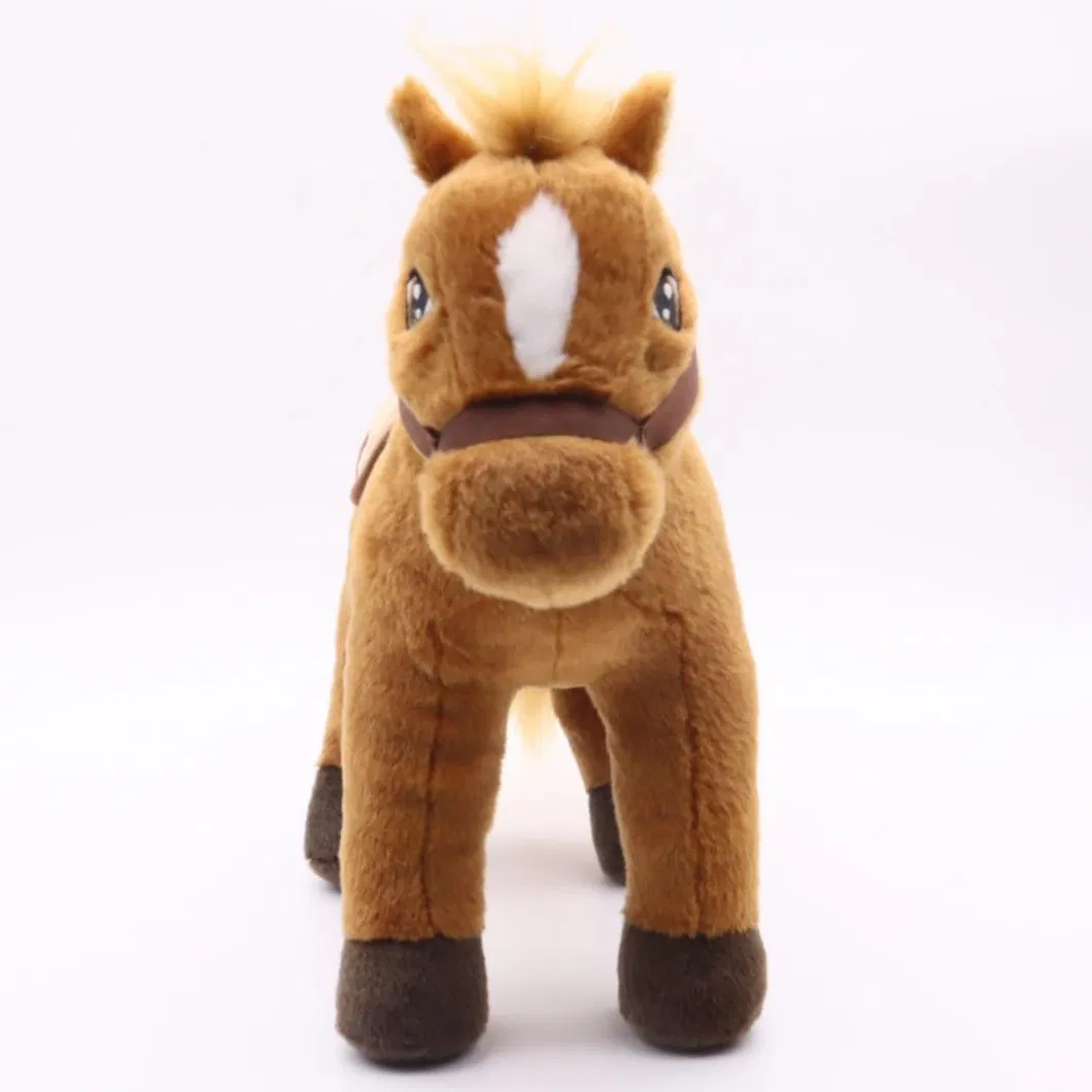 Juguete de peluche suave de caballo pony de pie al por mayor para niños