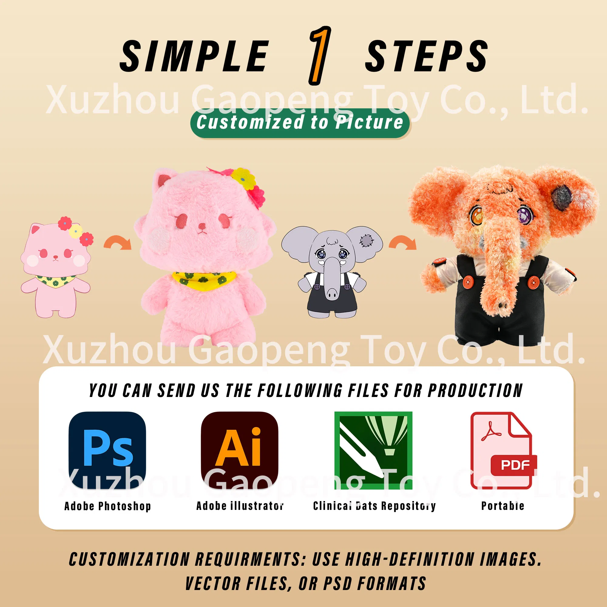 Dibujo personalizado a medida de gato de peluche de pie, diseño de prenda y bordado personalizado, regalo decorativo de peluche para amigos, juguete de animal de peluche