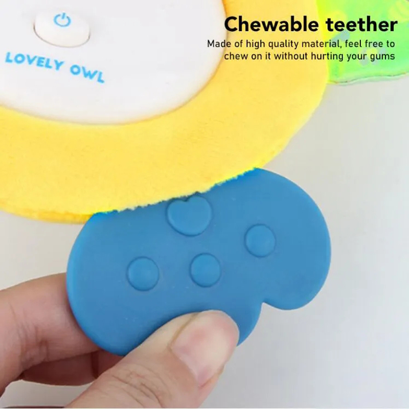 Juguete de peluche suave de pato amarillo musical de cartón para bebés, juguetes para dormir, mordedor lindo para niños, juguete de plástico con música para infantes