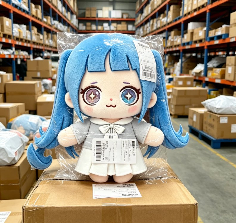 Muñeca de peluche de chica con dos coletas azules personalizadas, suave, uniforme de jk, juguete de personaje de dibujos animados para niños, regalos al por mayor