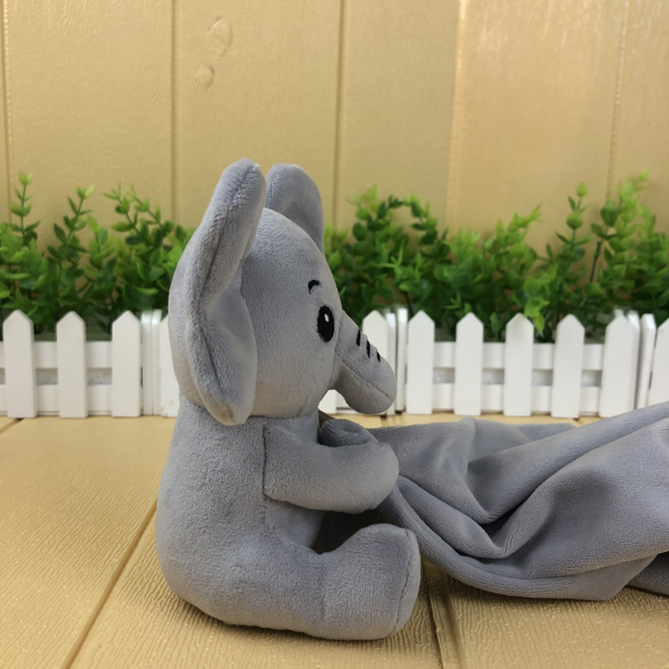 Color gris super suave peluche juguete de bebé manta elefante muñeco antes de dormir