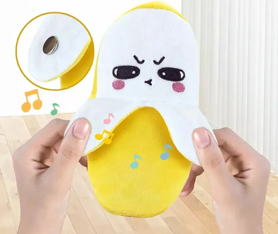 Juguetes de peluche de plátano musicales educativos para bebés