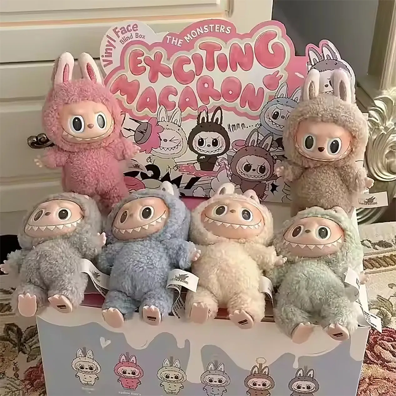 Dulce muñeco de peluche La Bubu Macaron, juguete coleccionable de caja sorpresa, regalo