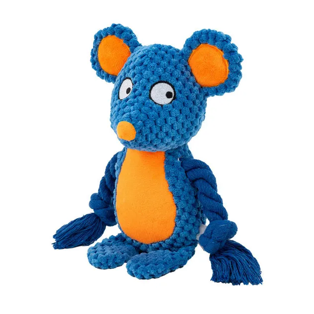 Juguete de peluche chirriante para perros con cuerda, juguete interactivo para masticar y aliviar la dentición